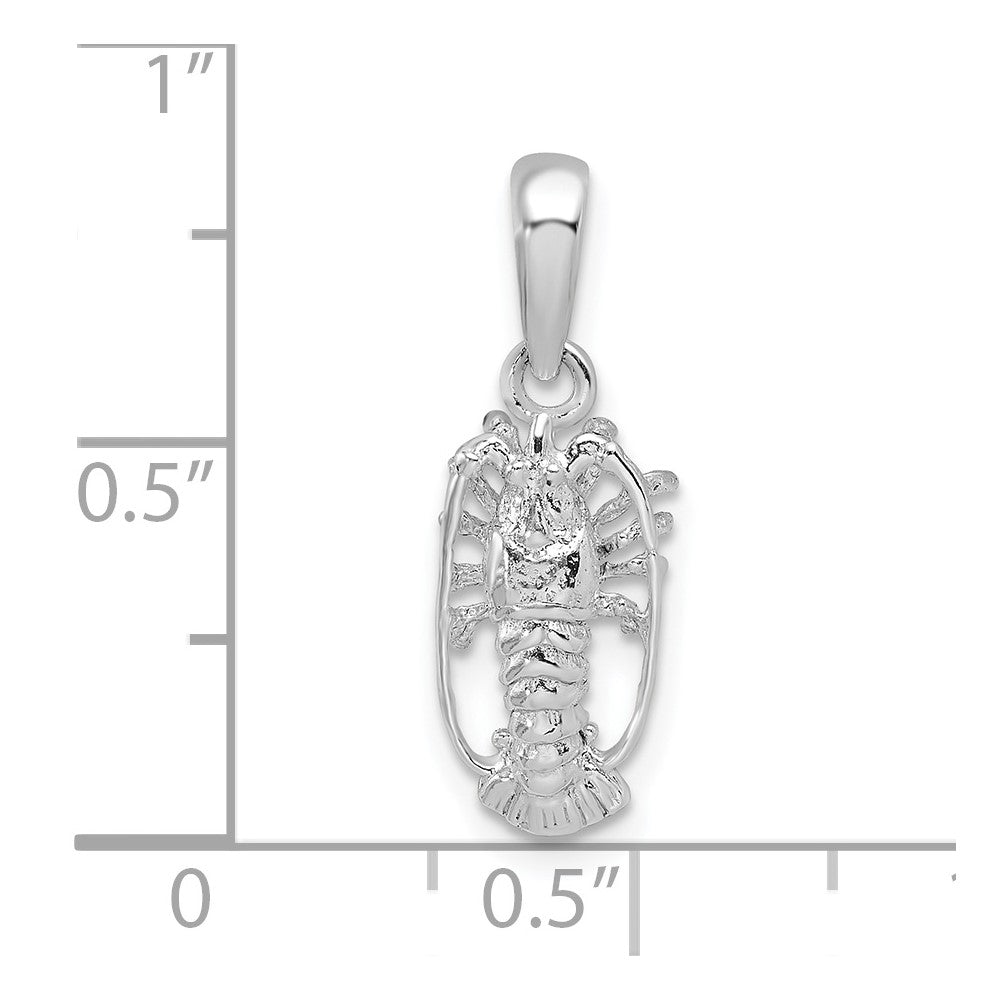 FJC Finejewelers 925 Sterling Silver Rhodium Plated Polished Small Florida Lobster Charm 22 x 8 mm