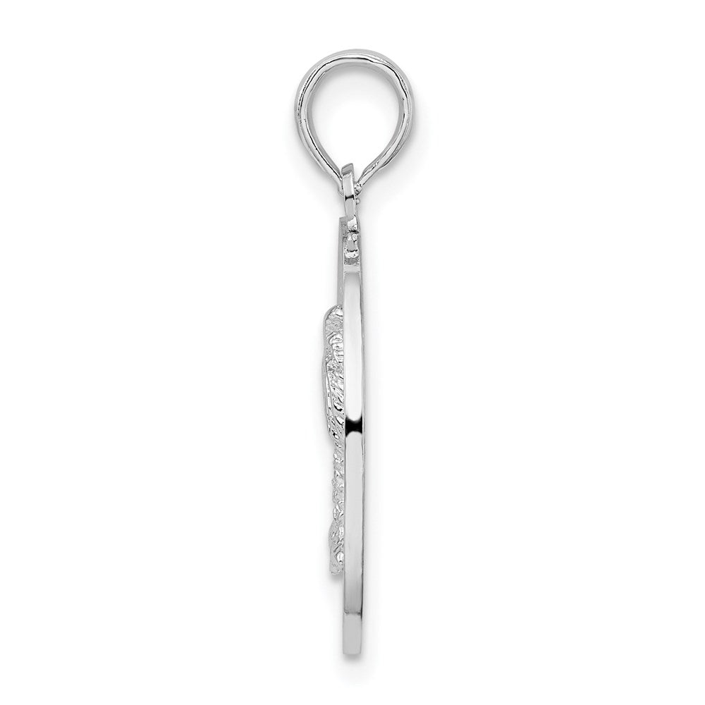 FJC Finejewelers 925 Sterling Silver Textured Siesta Key,FL with Palm Tree Charm 25 x 18 mm