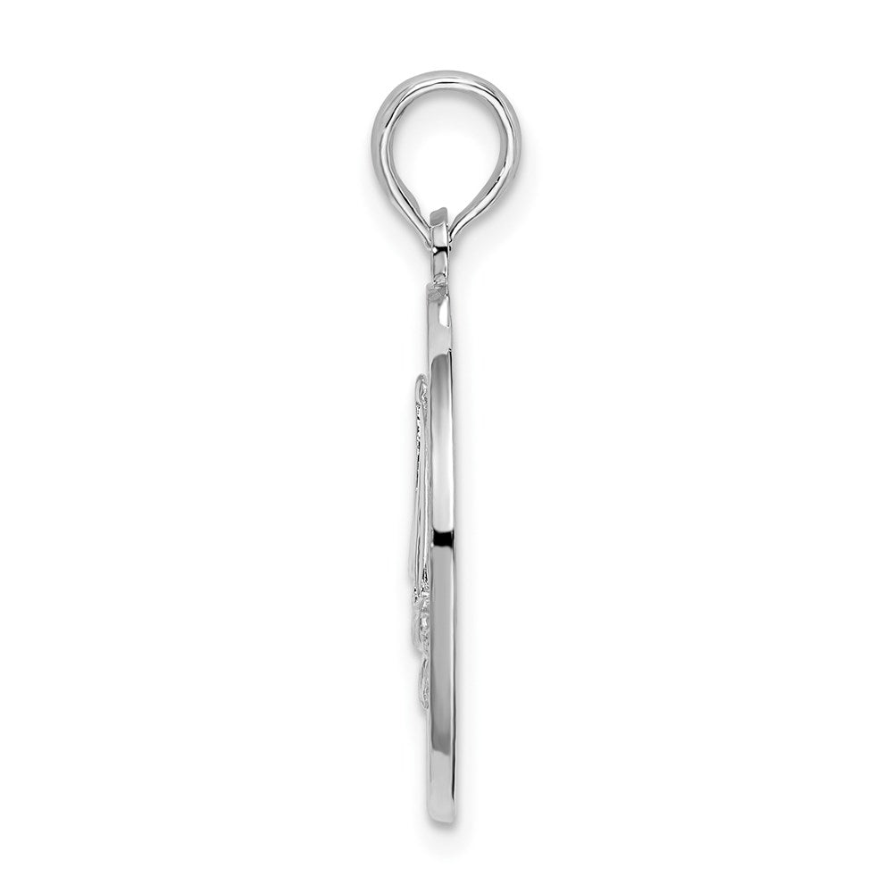 FJC Finejewelers 925 Sterling Silver Rhodium Plated Textured Key West with Sailboat Charm 26 x 18 mm