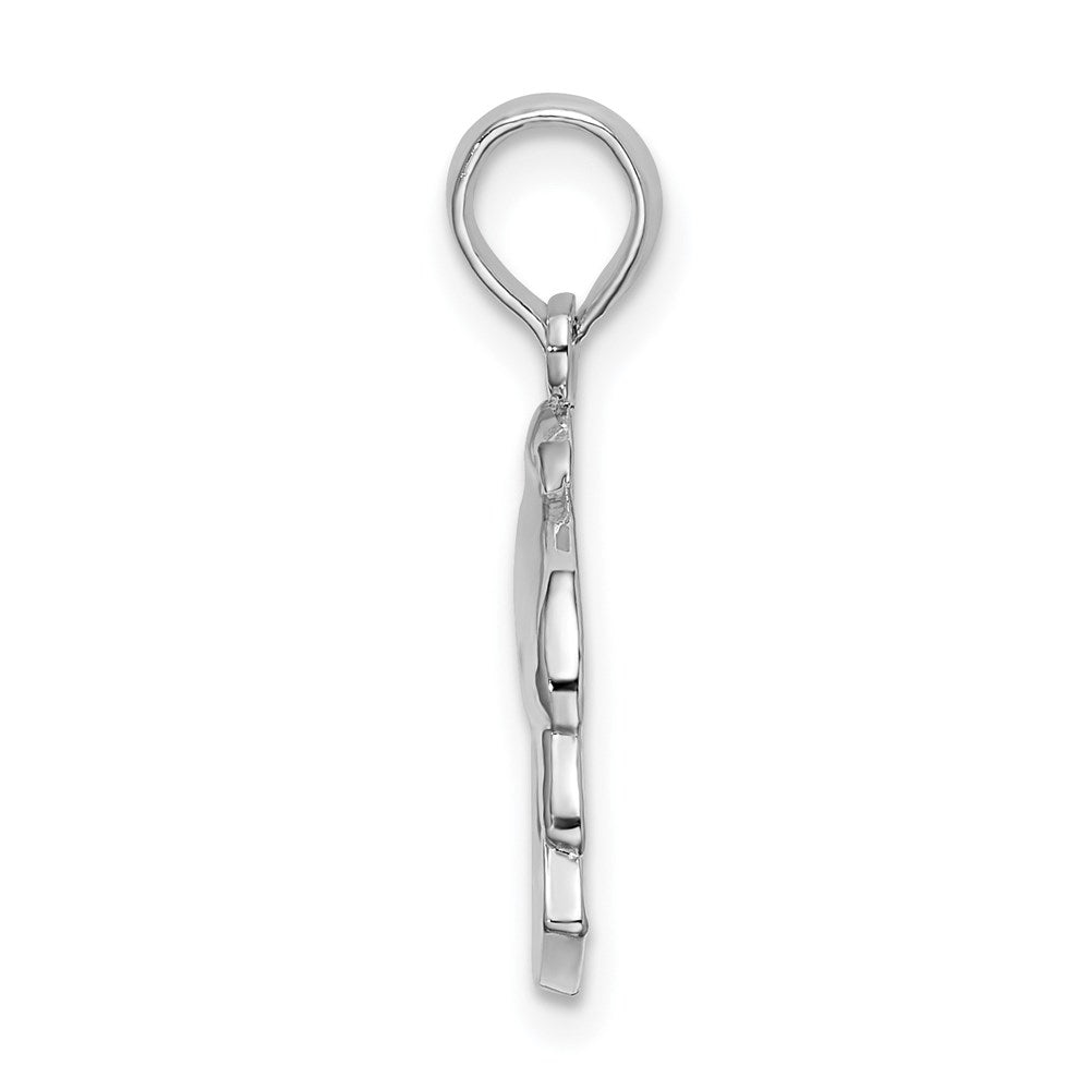 FJC Finejewelers 925 Sterling Silver Rhodium Plated Polished Key West Dolphin Charm 21 x 17 mm