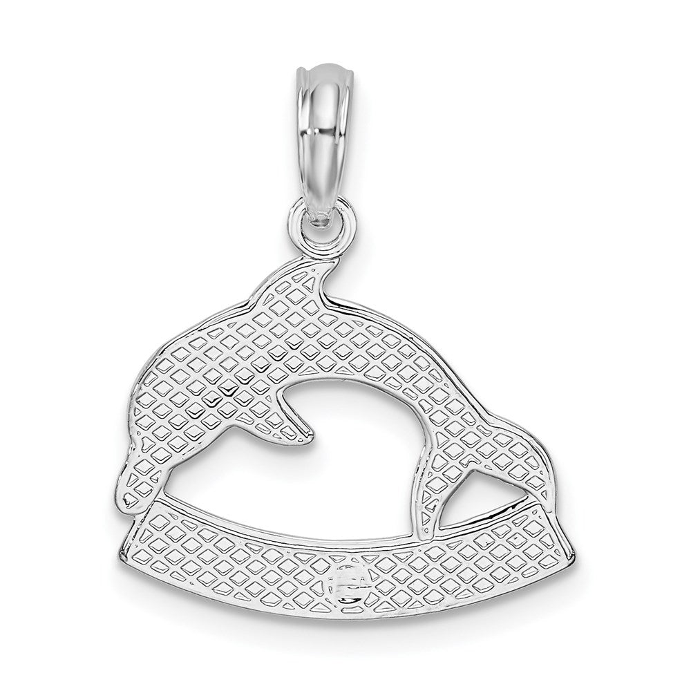 FJC Finejewelers 925 Sterling Silver Rhodium Plated Polished Key West Dolphin Charm 21 x 17 mm