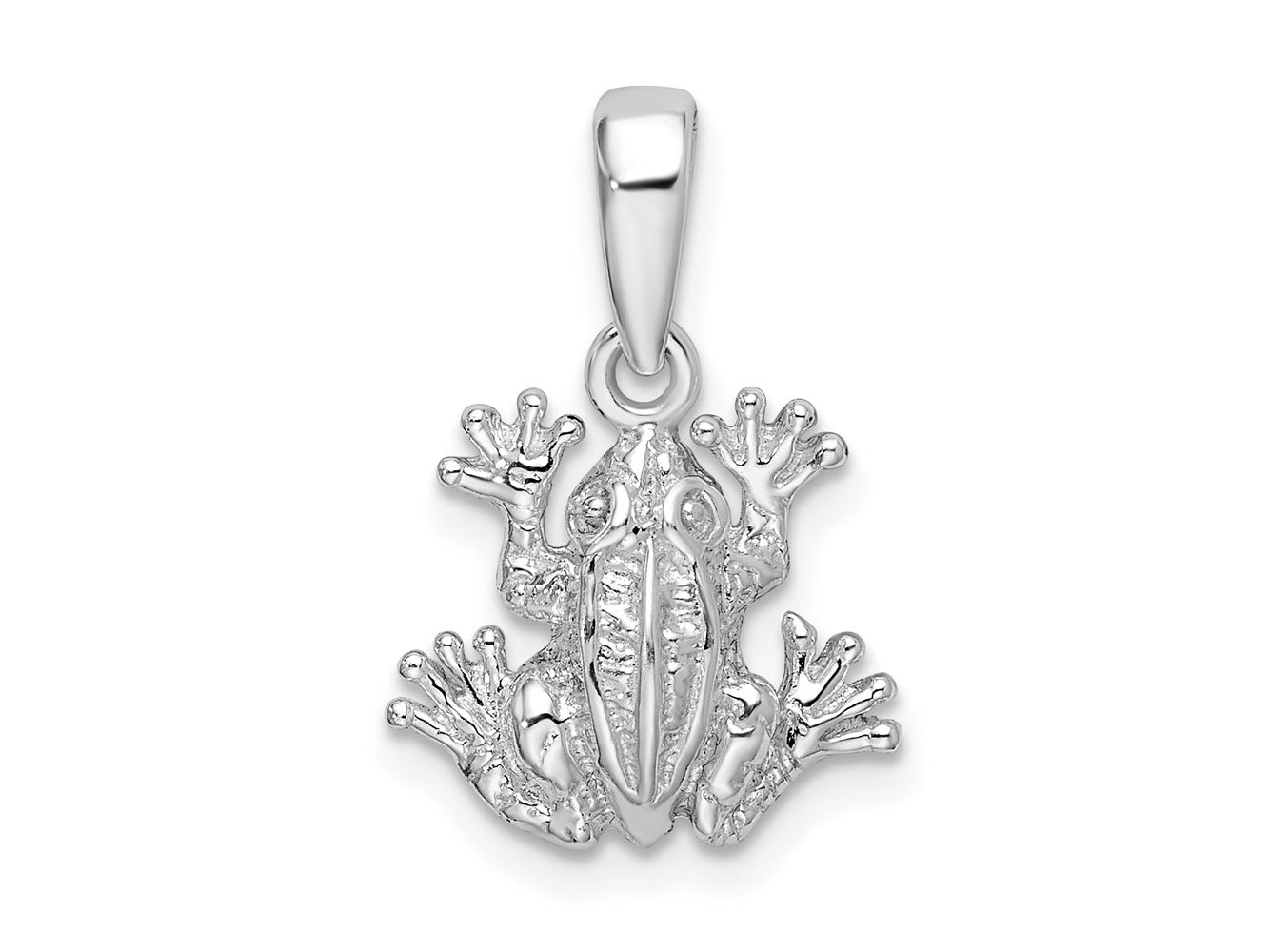 FJC Finejewelers 925 Sterling Silver Rhodium Plated Polished Frog Charm 20 x 13 mm