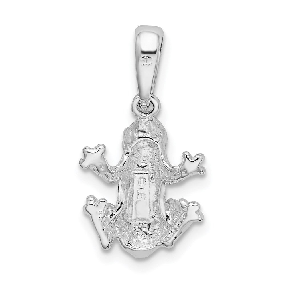 FJC Finejewelers 925 Sterling Silver Rhodium Plated Polished Frog Charm 21 x 11 mm