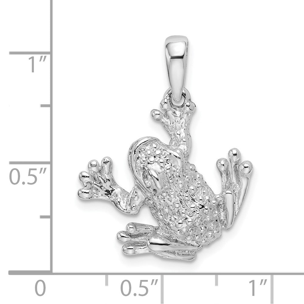 FJC Finejewelers 925 Sterling Silver Polished/Texture Frog Hanging by Leg Charm 25 x 20 mm