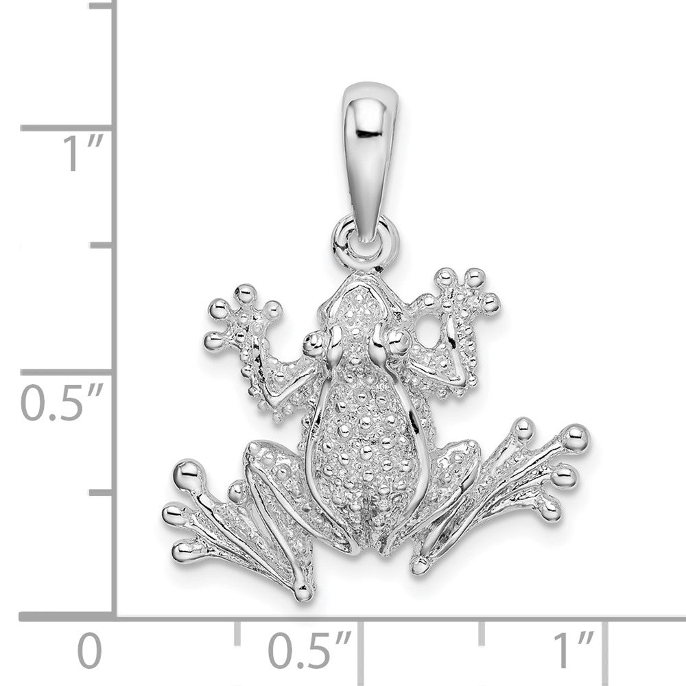 FJC Finejewelers 925 Sterling Silver Rhodium Plated Polished Frog Charm 27 x 22 mm