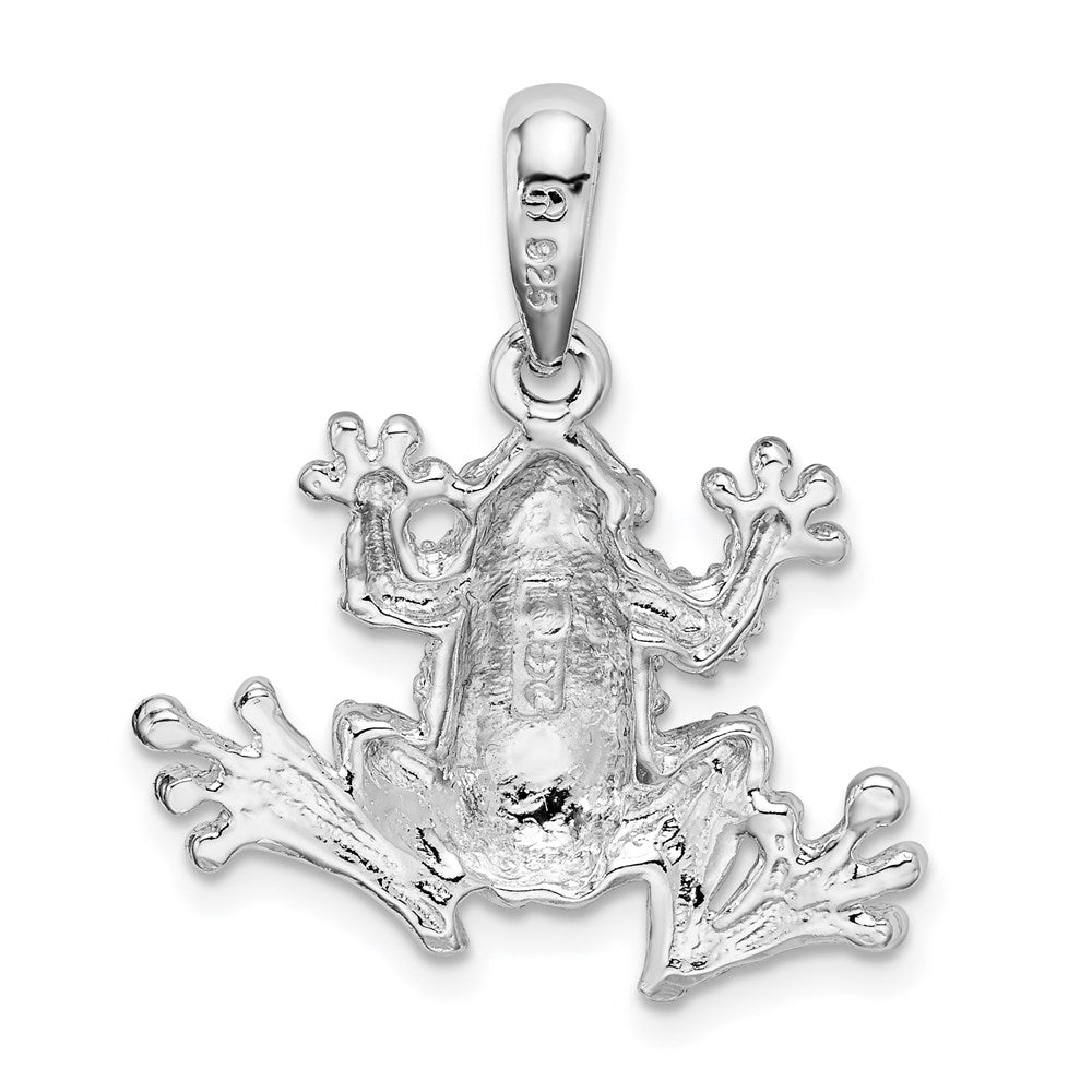 FJC Finejewelers 925 Sterling Silver Rhodium Plated Polished Frog Charm 27 x 22 mm