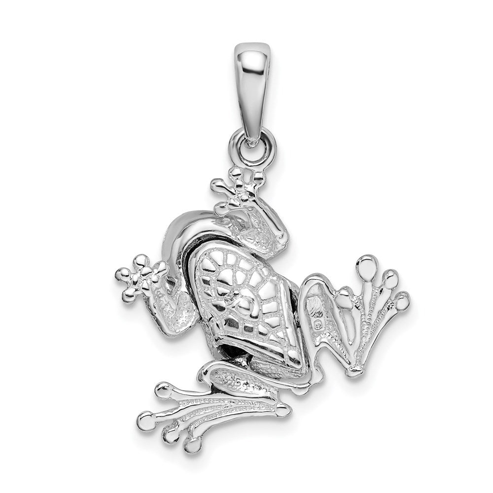 FJC Finejewelers 925 Sterling Silver Rhodium Plated Polished Bug Eyed Frog Charm 28 x 20 mm