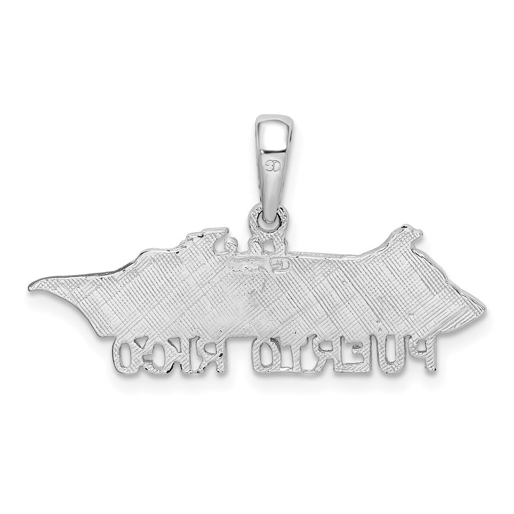 FJC Finejewelers 925 Sterling Silver Rhodium Plated Polished Puerto Rico Cruise Ship Charm 17 x 30 mm