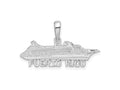 FJC Finejewelers 925 Sterling Silver Rhodium Plated Polished Puerto Rico Cruise Ship Charm 17 x 30 mm