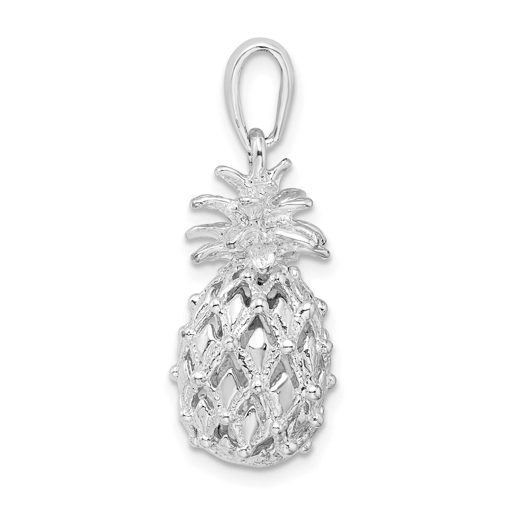 FJC Finejewelers 925 Sterling Silver Rhodium Plated Polish 3D Cut-out Med Pineapple Charm 27 x 10 mm