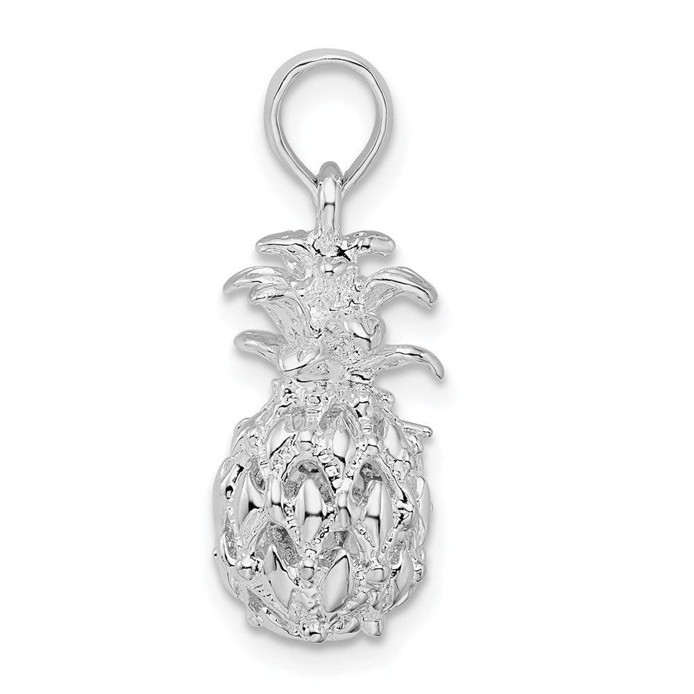 FJC Finejewelers 925 Sterling Silver Rhodium Plated Polish 3D Cut-out Sm Pineapple Charm 23 x 8 mm