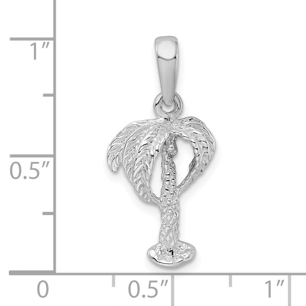 FJC Finejewelers 925 Sterling Silver Rhodium Plated Polished Palm Tree with Coconuts Charm 25 x 11 mm