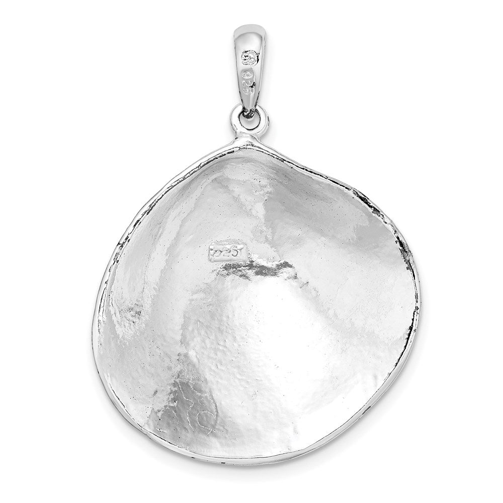 FJC Finejewelers 925 Sterling Silver Rhodium Plated Polished 3D Large Clam Shell Charm 34 x 26 mm