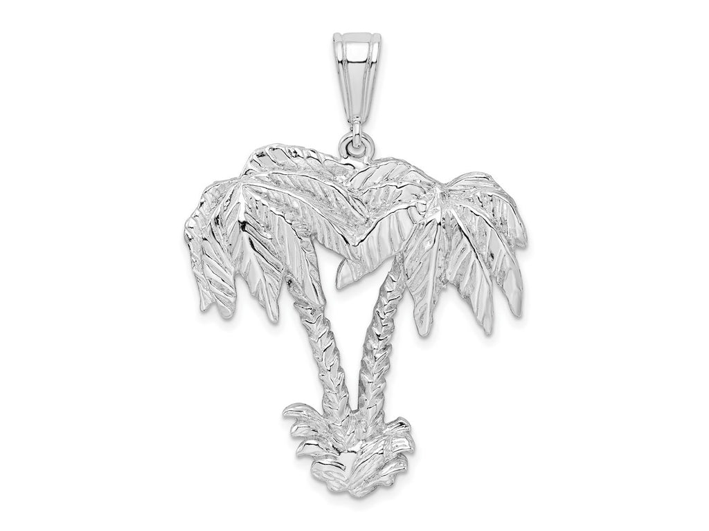 FJC Finejewelers 925 Sterling Silver Rhodium Plated Polished Palm Trees Charm 44 x 32 mm