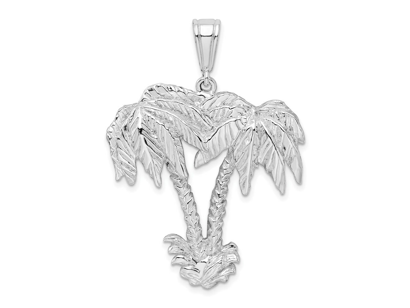 FJC Finejewelers 925 Sterling Silver Rhodium Plated Polished Palm Trees Charm 44 x 32 mm