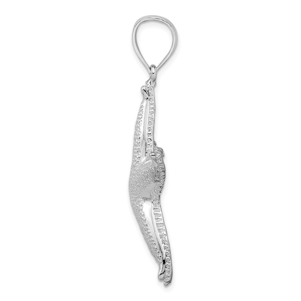 FJC Finejewelers 925 Sterling Silver Rhodium Plated Polished Textured Starfish Charm 47 x 34 mm