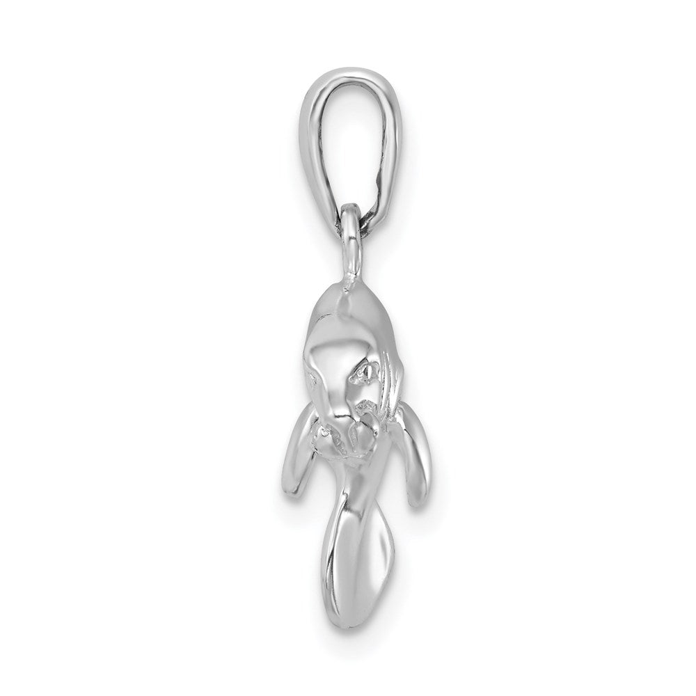 FJC Finejewelers 925 Sterling Silver Rhodium Plated Polished 3D Manatee Charm 23 x 20 mm