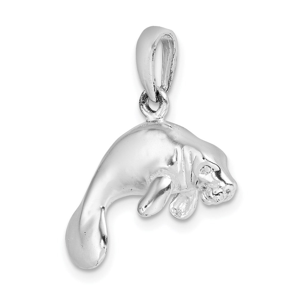 FJC Finejewelers 925 Sterling Silver Rhodium Plated Polished 3D Manatee Charm 23 x 20 mm