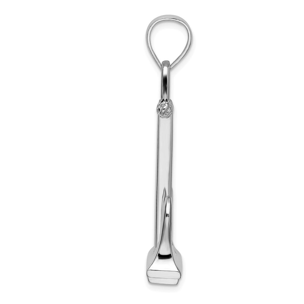 FJC Finejewelers 925 Sterling Silver Rhodium Plated 3D Moveable Navy Anchor Charm 17 x 18 mm