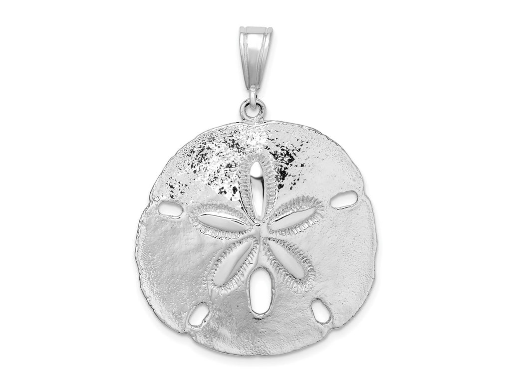 FJC Finejewelers 925 Sterling Silver Rhodium Plated Polished Sand Dollar Charm 41 x 30 mm