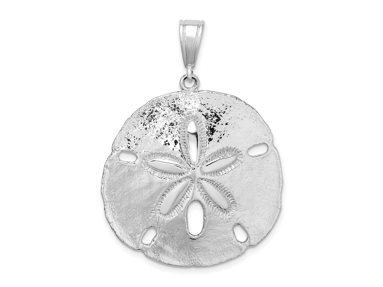 FJC Finejewelers 925 Sterling Silver Rhodium Plated Polished Sand Dollar Charm 41 x 30 mm
