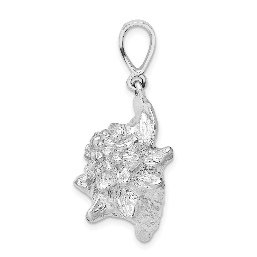 FJC Finejewelers 925 Sterling Silver Rhodium Plated Polished 3D Conch Shell Charm 35 x 21 mm