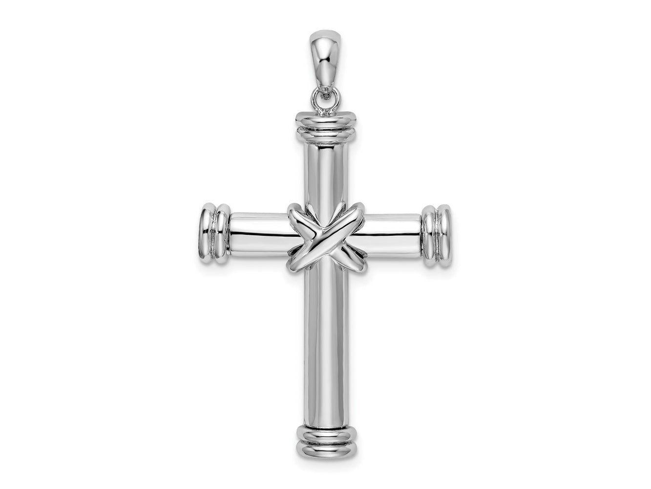 FJC Finejewelers 925 Sterling Silver Rhodium Plated Polished X-Center Latin Cross Charm 24 mm