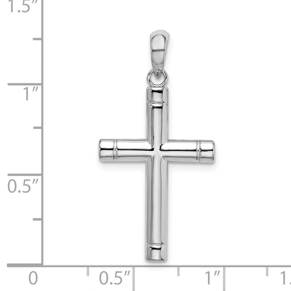 FJC Finejewelers 925 Sterling Silver Polished Tubular Latin Cross Charm 16 mm