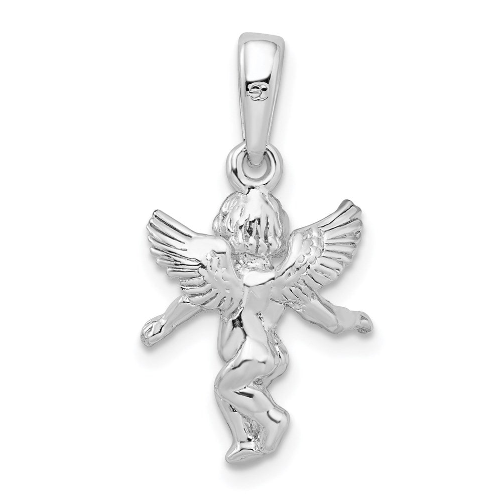 FJC Finejewelers 925 Sterling Silver Rhodium Plated Polished 3D Guardian Angel Charm 23 x 12 mm