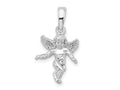 FJC Finejewelers 925 Sterling Silver Rhodium Plated Polished 3D Guardian Angel Charm 23 x 12 mm