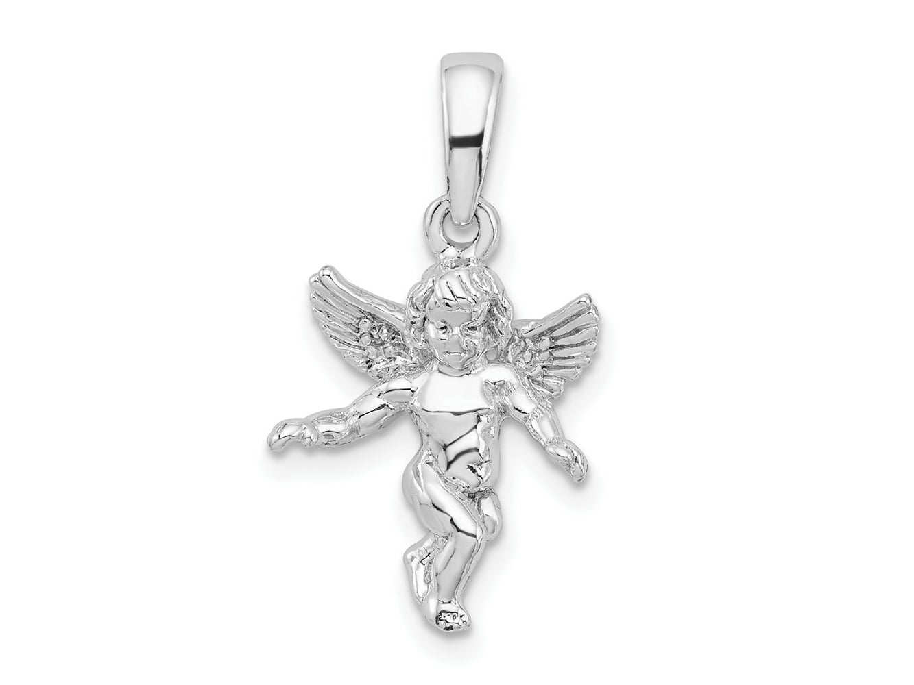 FJC Finejewelers 925 Sterling Silver Rhodium Plated Polished 3D Guardian Angel Charm 23 x 12 mm
