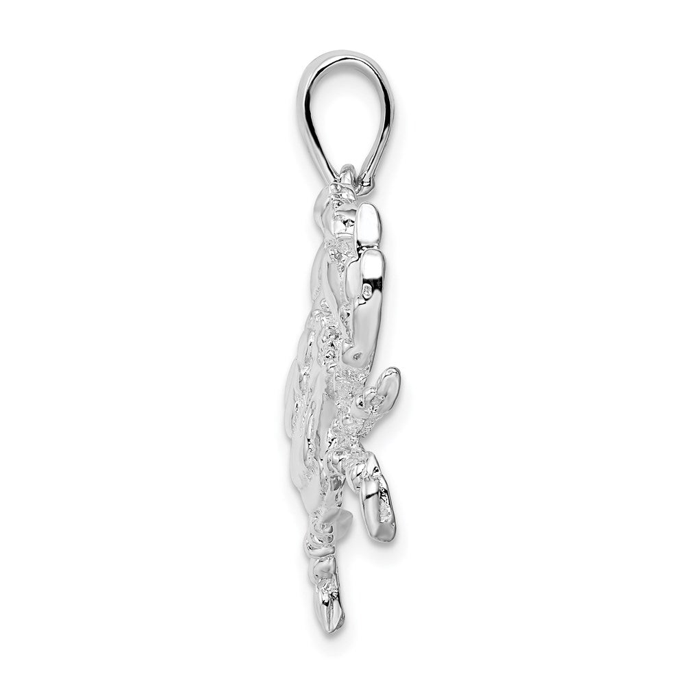 FJC Finejewelers 925 Sterling Silver Rhodium Plated Polished Blue Crab Charm 36 x 28 mm