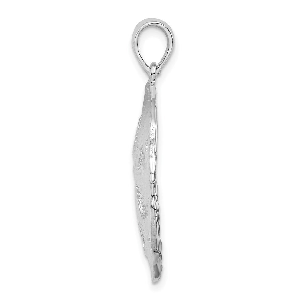 FJC Finejewelers 925 Sterling Silver Rhodium Plated Polished Sand Dollar Charm 32 x 24 mm