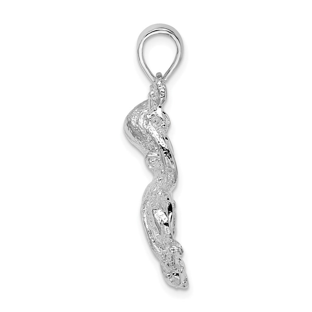 FJC Finejewelers 925 Sterling Silver Rhodium Plated Polished Textured Octopus Charm 33 x 19 mm