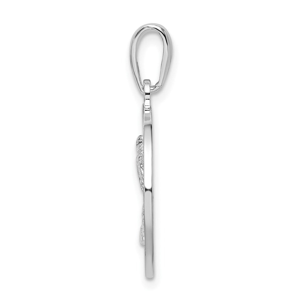 FJC Finejewelers 925 Sterling Silver Rhodium Plated Textured Bahamas with Palm Tree Charm 26 x 17 mm
