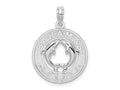 FJC Finejewelers 925 Sterling Silver Rhodium Plated Textured Bahamas with Dolphins Charm 24 x 17 mm