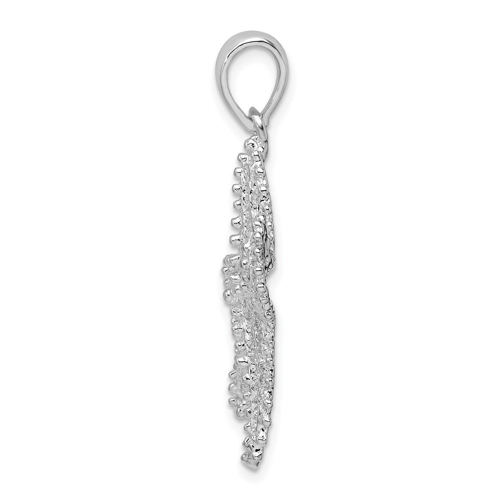 FJC Finejewelers 925 Sterling Silver Rhodium Plated Polished Pierced Starfish Charm 34 x 25 mm