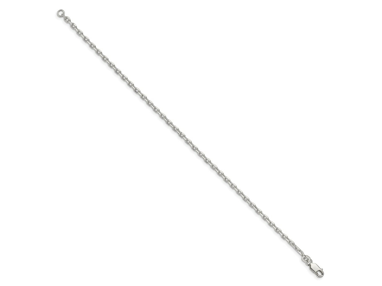 FJC Finejewelers 925 Sterling Silver Beveled Oval Cable Bracelet Chain 8 Inches x 2.75 mm