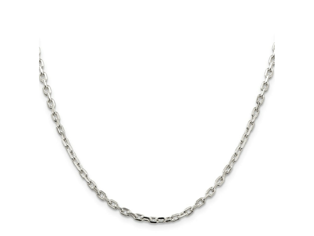FJC Finejewelers 925 Sterling Silver Beveled Oval Cable Chain 24 Inches x 3.25 mm