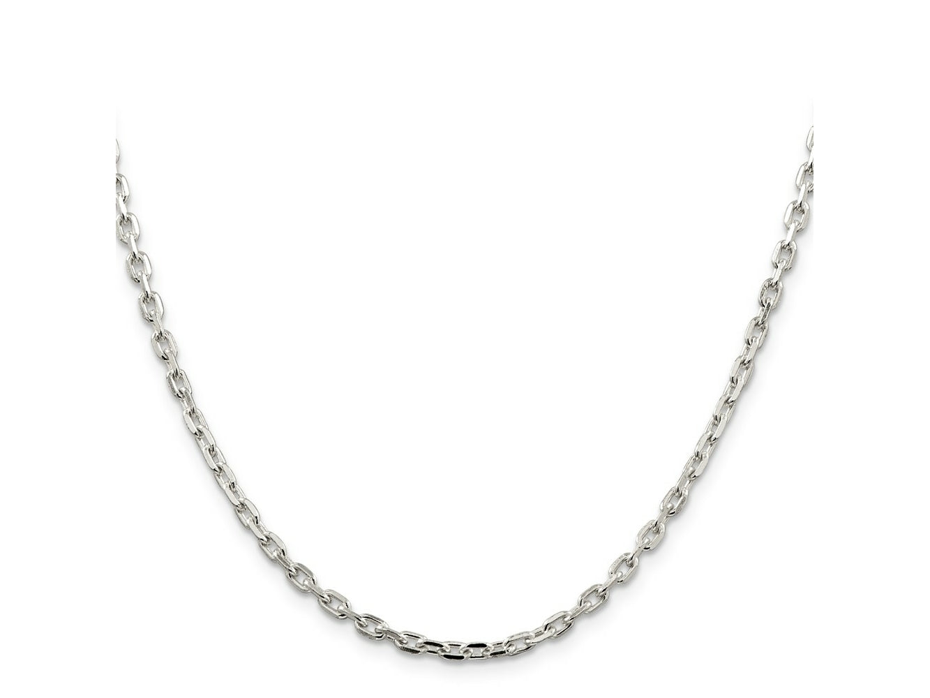 FJC Finejewelers 925 Sterling Silver Beveled Oval Cable Chain 30 Inches x 3.25 mm