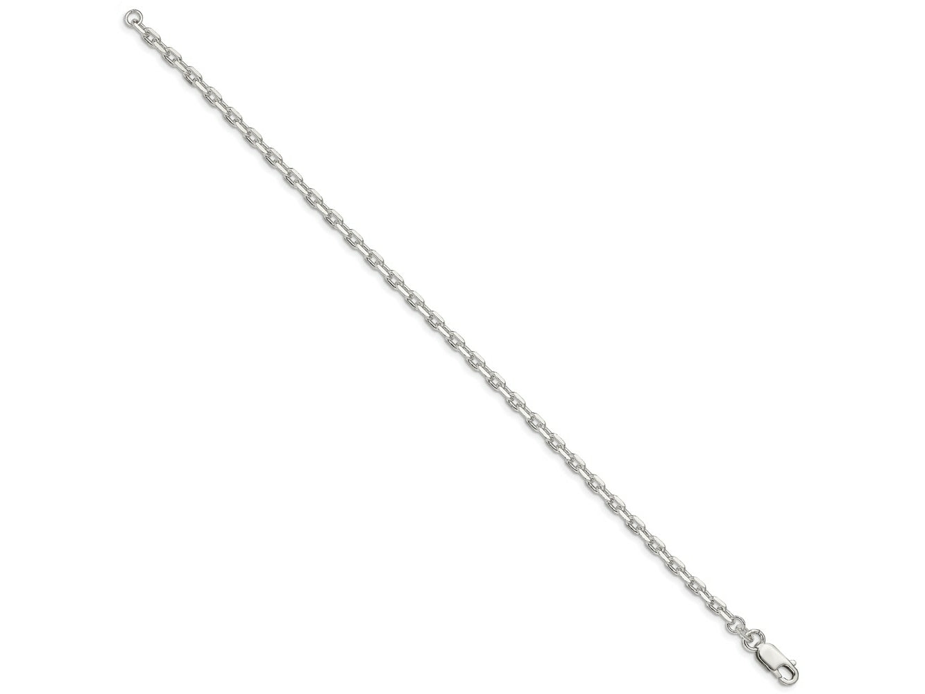 FJC Finejewelers 925 Sterling Silver Beveled Oval Cable Bracelet Chain 8 Inches x 3.25 mm