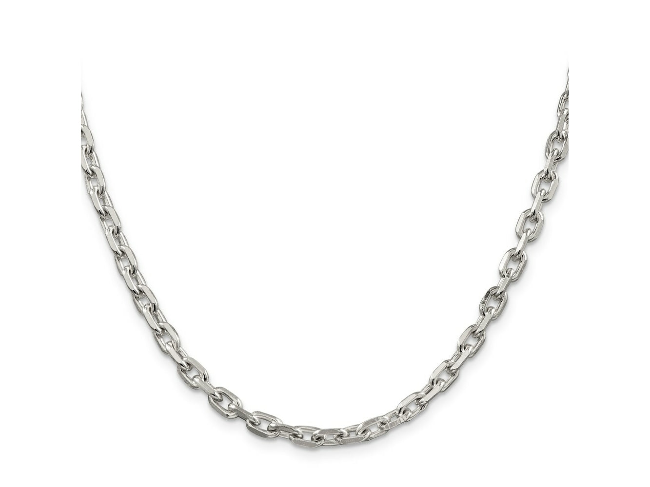 FJC Finejewelers 925 Sterling Silver Beveled Oval Cable Bracelet Chain 7 Inches x 4.9 mm