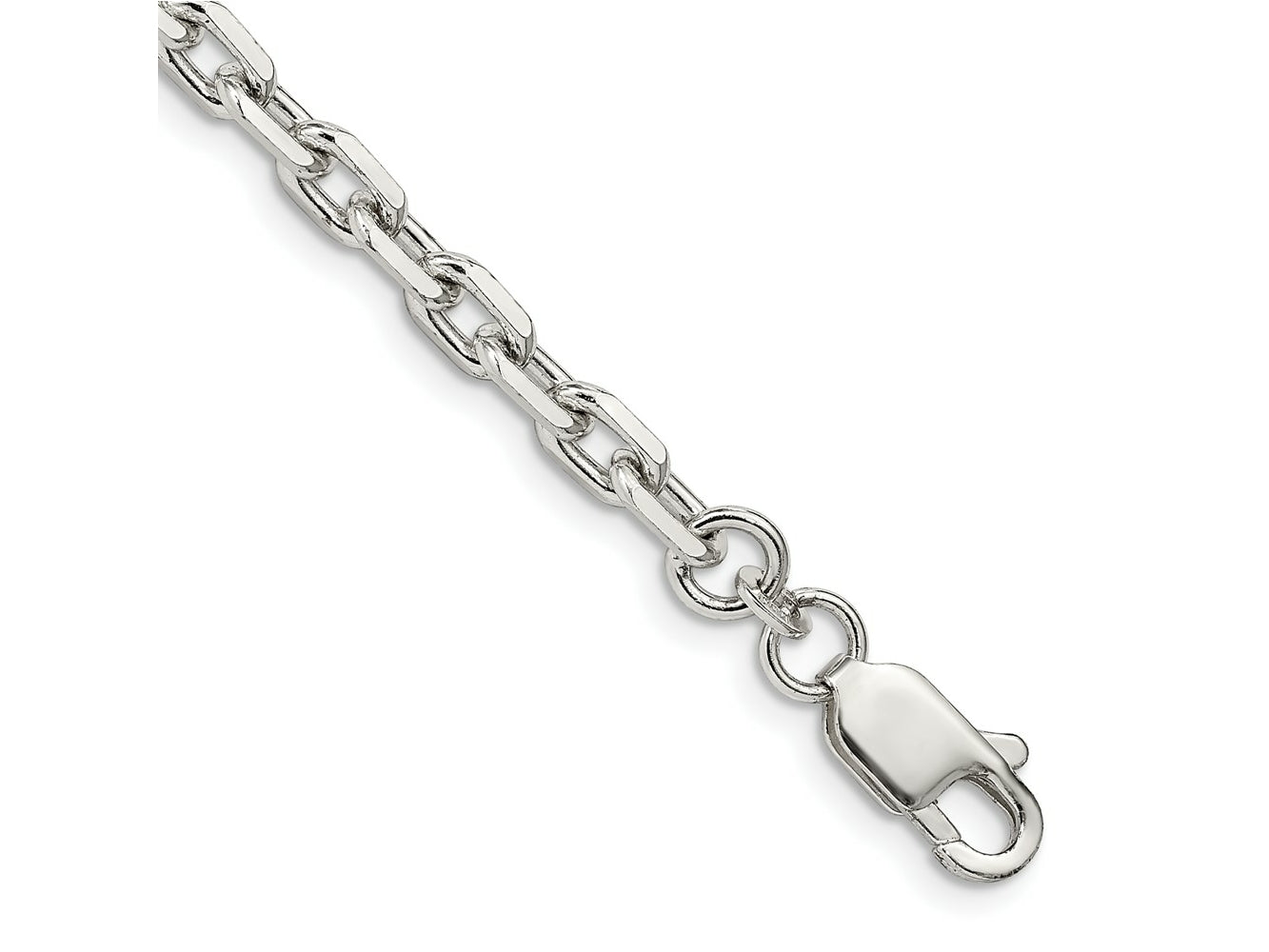 FJC Finejewelers 925 Sterling Silver Beveled Oval Cable Bracelet Chain 8 Inches x 4.9 mm