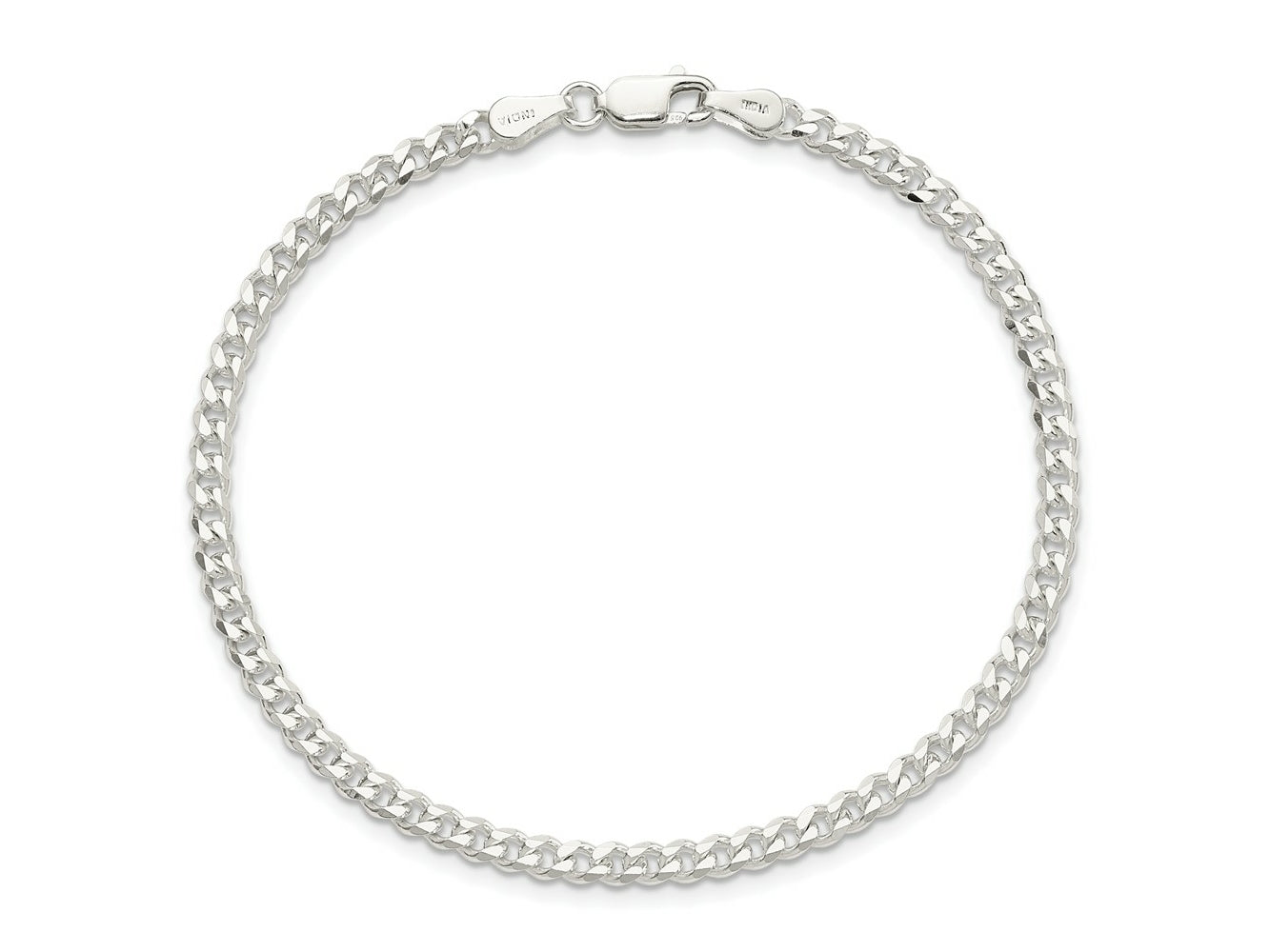FJC Finejewelers 925 Sterling Silver Curb Bracelet Chain 8 Inches x 3.5 mm