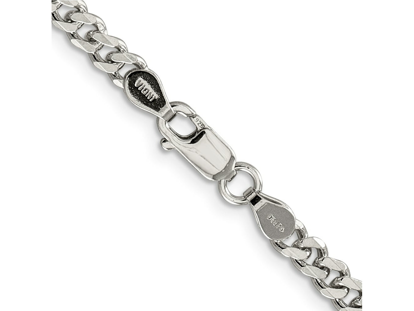 FJC Finejewelers 925 Sterling Silver Rhodium Plated Curb Bracelet Chain 7 Inches x 4.5 mm