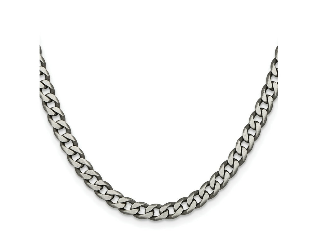 FJC Finejewelers 925 Sterling Silver Antiqued Curb Chain 26 Inches x 6 mm