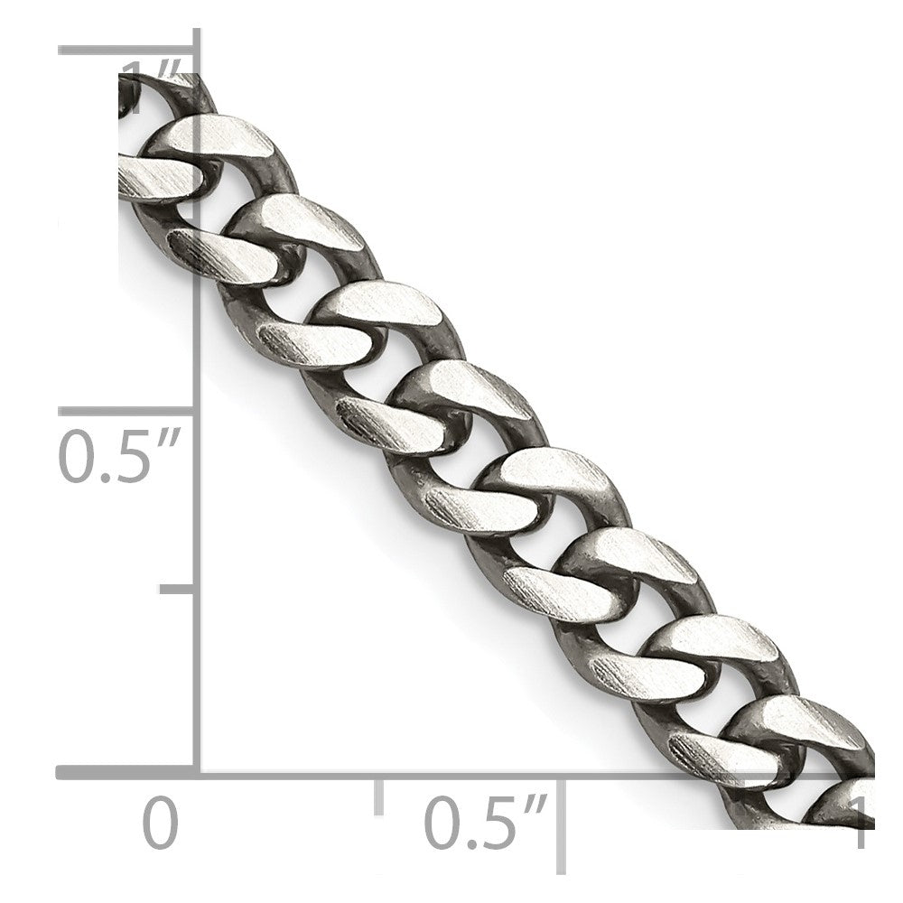 FJC Finejewelers 925 Sterling Silver Antiqued Curb Bracelet Chain 7 Inches x 6 mm