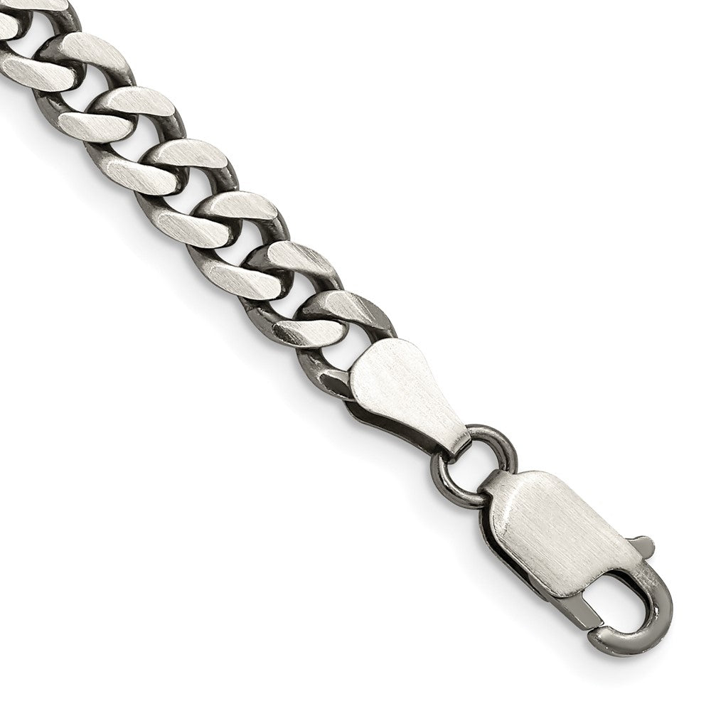FJC Finejewelers 925 Sterling Silver Antiqued Curb Bracelet Chain 8 Inches x 6 mm