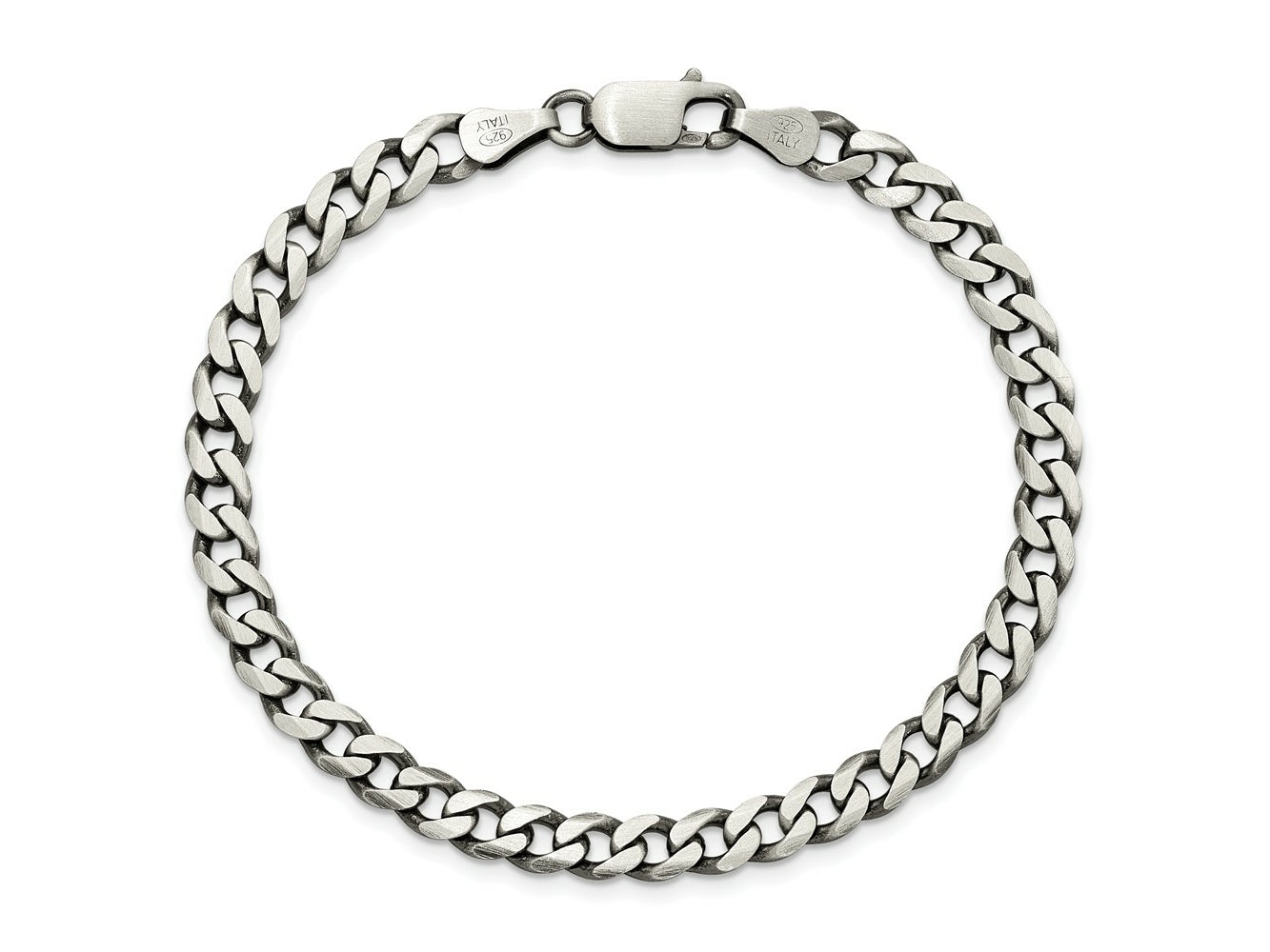 FJC Finejewelers 925 Sterling Silver Antiqued Curb Bracelet Chain 8 Inches x 6 mm