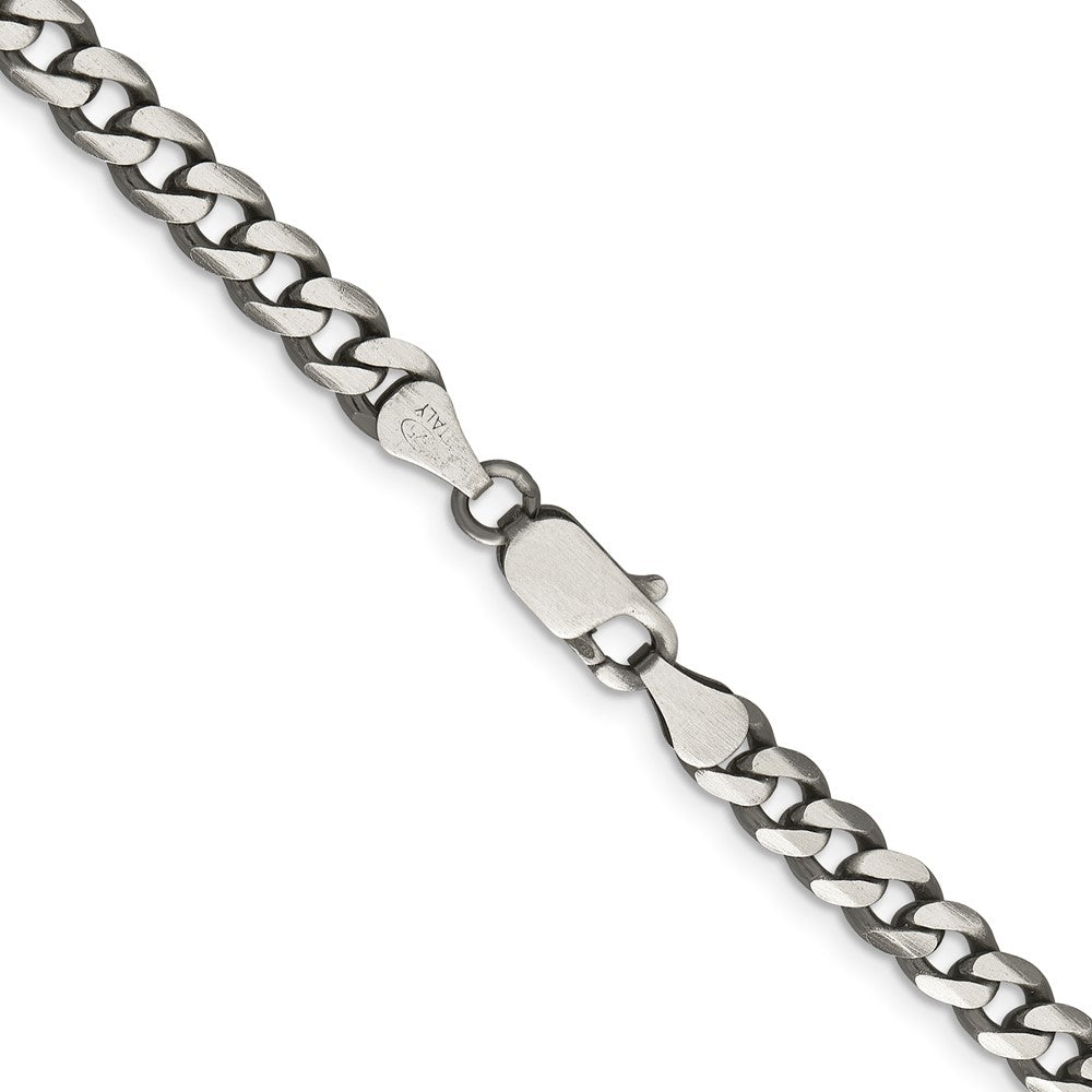 FJC Finejewelers 925 Sterling Silver Antiqued Curb Bracelet Chain 9 Inches x 6 mm